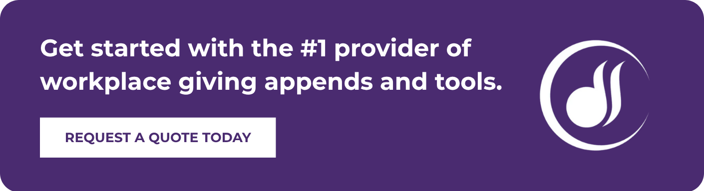 Get started with our preferred employer append vendor, Double the Donation.